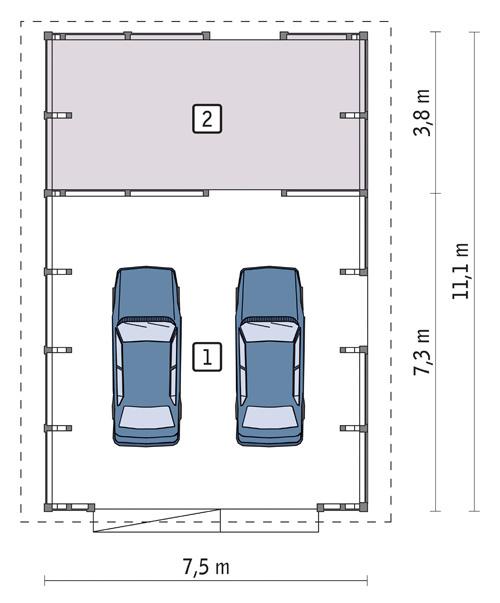 Rzut parteru POW. 73,1 m²