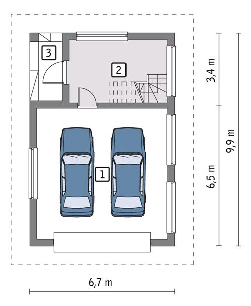 Rzut parteru POW. 49,4 m²
