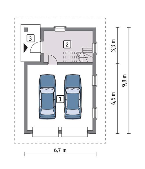 Rzut parteru POW. 49,5 m²