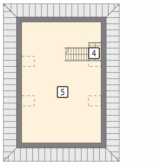 Rzut poddasza POW. 55,0 m²