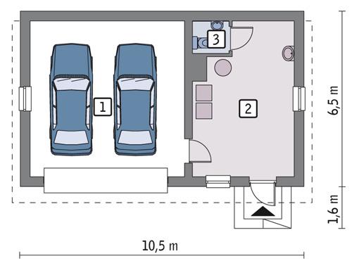 Rzut parteru POW. 53,1 m²