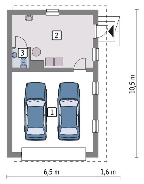 Rzut parteru POW. 53,1 m²