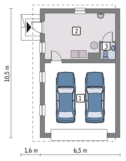 Rzut parteru lustro POW. 53,1 m²
