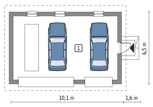 Rzut parteru POW. 53,5 m²