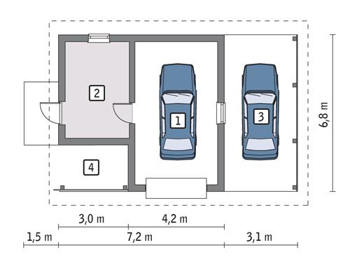 Rzut parteru POW. 60,1 m²