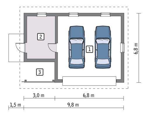Rzut parteru POW. 54,9 m²