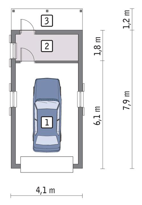 Rzut parteru POW. 26,4 m²