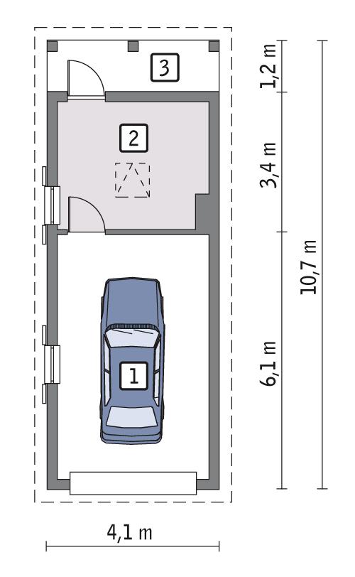 Rzut parteru POW. 31,0 m²