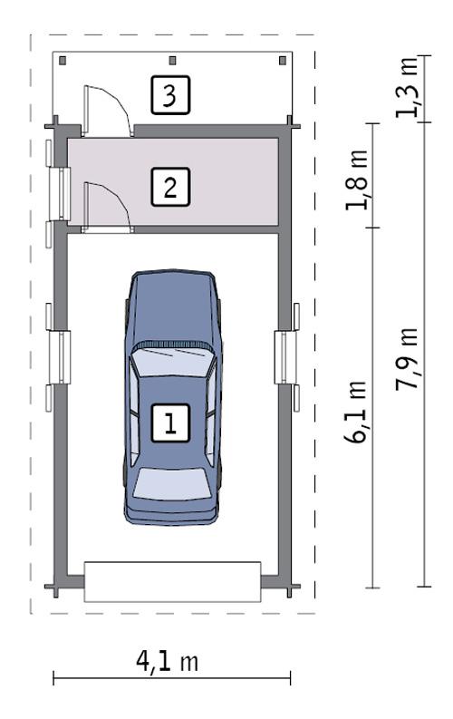 Rzut parteru POW. 26,4 m²