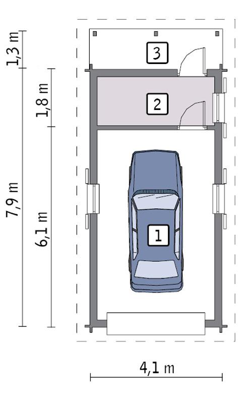Rzut parteru lustro POW. 31,3 m²