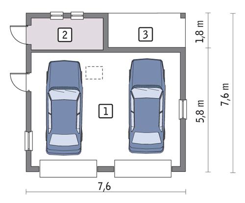 Rzut parteru POW. 44,6 m²