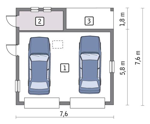 Rzut parteru POW. 44,6 m²