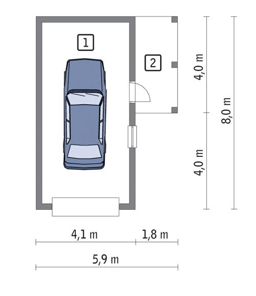 Rzut parteru POW. 33,2 m²