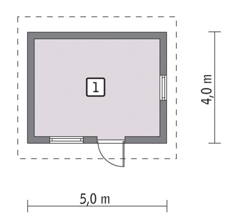 Rzut parteru POW. 15,7 m²