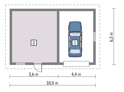 Rzut parteru POW. 55,3 m²
