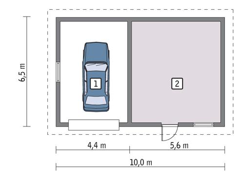 Rzut parteru lustro POW. 55,3 m²