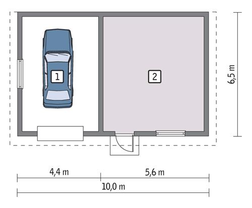 Rzut parteru POW. 55,3 m²