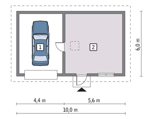 Rzut parteru POW. 50,6 m²