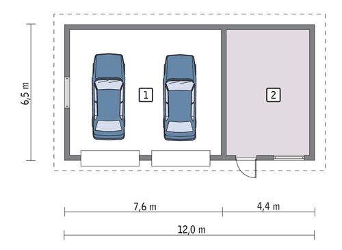 Rzut parteru lustro POW. 67,2 m²