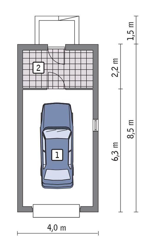Rzut parteru POW. 25,9 m²