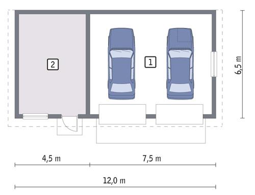Rzut parteru POW. 67,2 m²