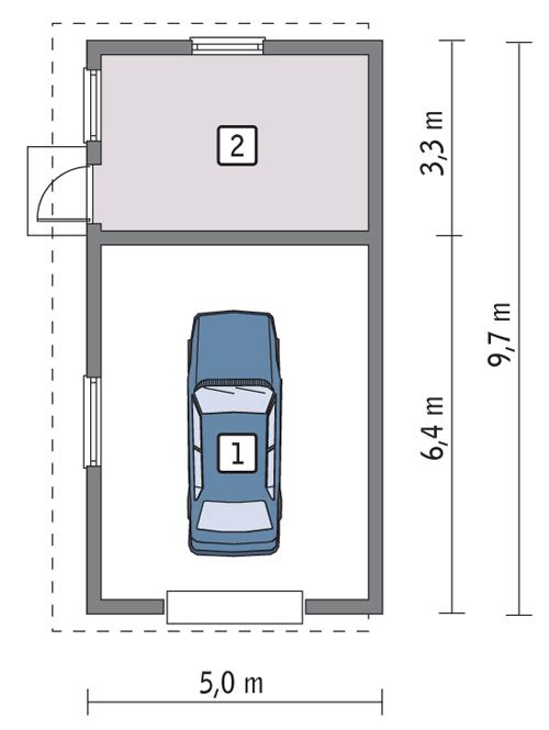 Rzut parteru POW. 40,0 m²