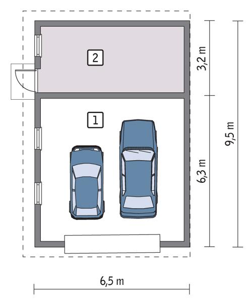 Rzut parteru POW. 52,2 m²