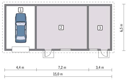 Rzut parteru POW. 83,5 m²