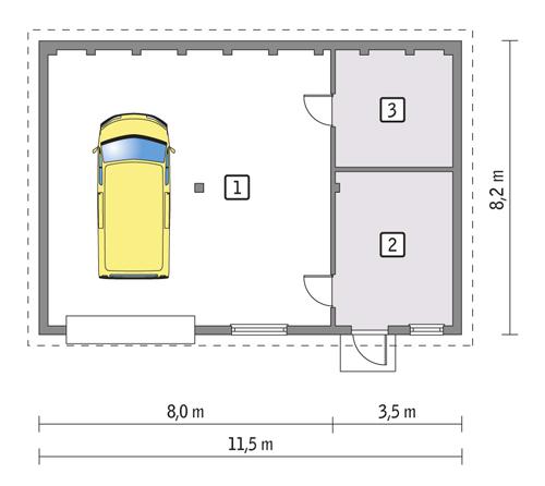 Rzut parteru POW. 80,6 m²