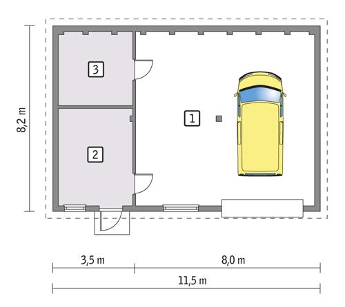 Rzut parteru lustro POW. 80,6 m²