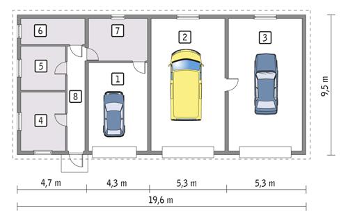 Rzut parteru POW. 160,8 m²