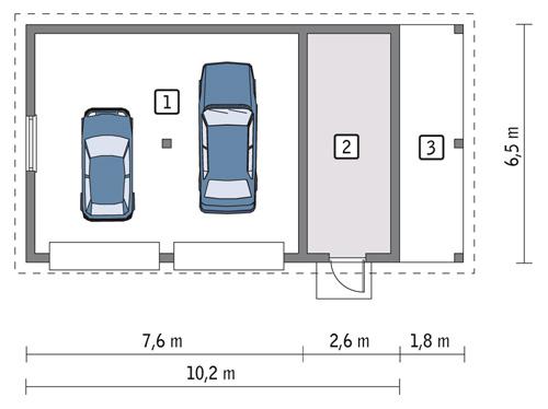 Rzut parteru POW. 56,4 m²
