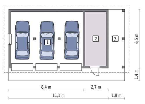 Rzut parteru POW. 59,7 m²