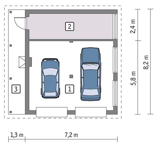 Rzut parteru POW. 47,5 m²
