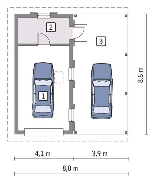 Rzut parteru POW. 28,6 m²