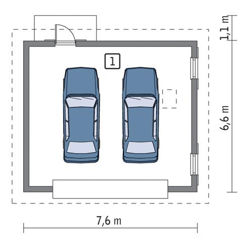 Rzut parteru POW. 42,4 m²