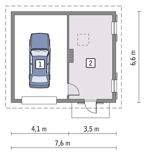 Rzut parteru POW. 41,1 m²