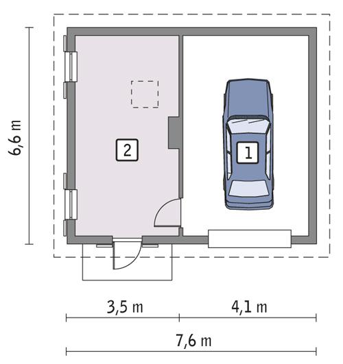 Rzut parteru lustro POW. 41,1 m²