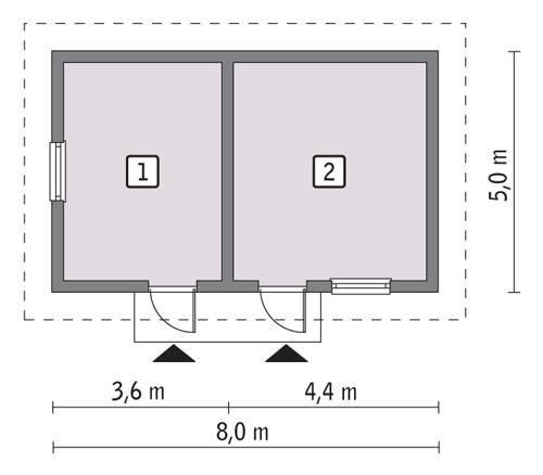 Rzut parteru POW. 32,4 m²
