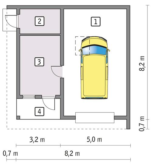 Rzut parteru POW. 52,3 m²