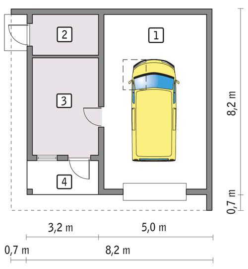 Rzut parteru POW. 52,3 m²