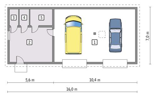 Rzut parteru POW. 96,7 m²