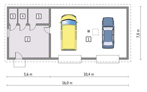 Rzut parteru POW. 96,7 m²