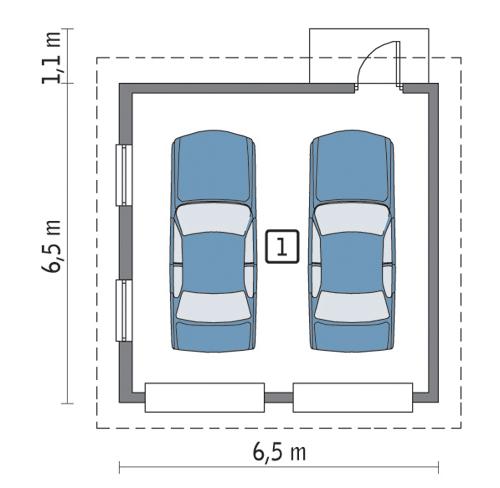 Rzut parteru lustro POW. 35,6 m²