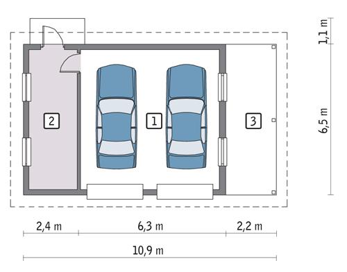 Rzut parteru POW. 47,8 m²