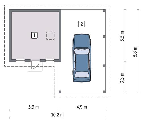 Rzut parteru POW. 24,9 m²