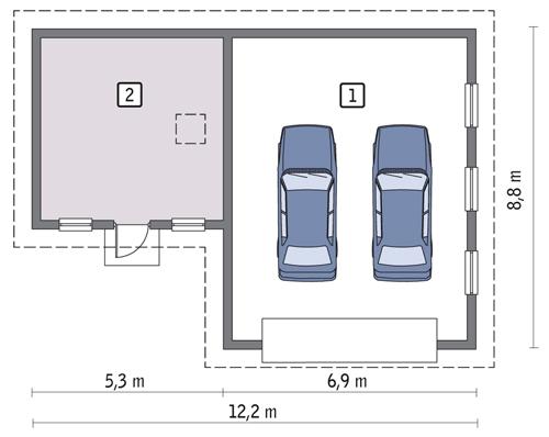 Rzut parteru POW. 78,2 m²