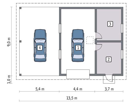 Rzut parteru lustro POW. 109,4 m²