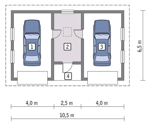 Rzut parteru POW. 52,9 m²
