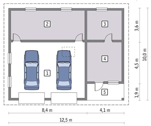 Rzut parteru POW. 104,2 m²